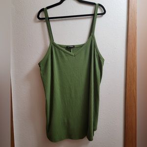Asos Green Ribbed Flowy Tank Top sz 24/26
